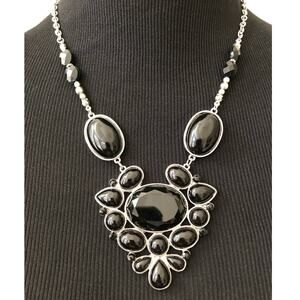 Cato Black & Silver Elegance Adjustable Length Statement Necklace - NEW